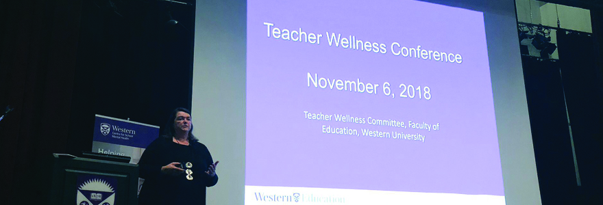 Dr. Susan Rodger introduces the importance of wellness among participating Teacher Candidates at the Teacher Wellness Conference