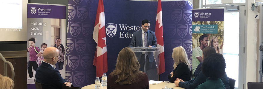 Peter Fragiskatos, MP for London North Centre announces the $5 million in funding from the Public Health Agency of Canada. 