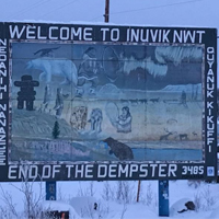 "Welcome to Inuvik" sign